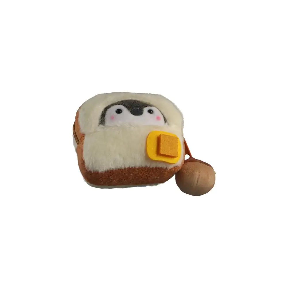 クリエイティブパン朝食シリーズペンギンペンダントソーセージ目玉焼きぬいぐるみ小銭入れミルク小さなバッグきしむキーホルダーガール