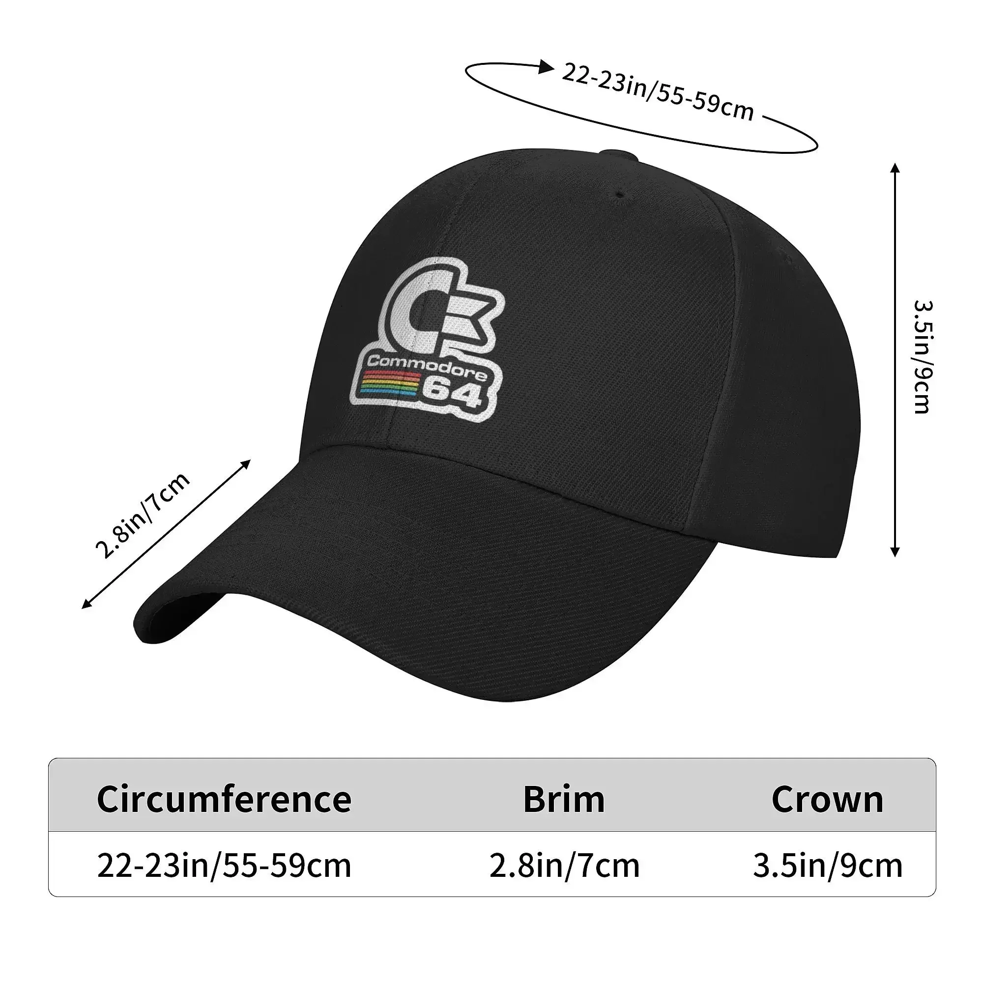 New 64 Commodore Cap Retro Logo Dad Hat For Men Women Adjustable Casual Headwear