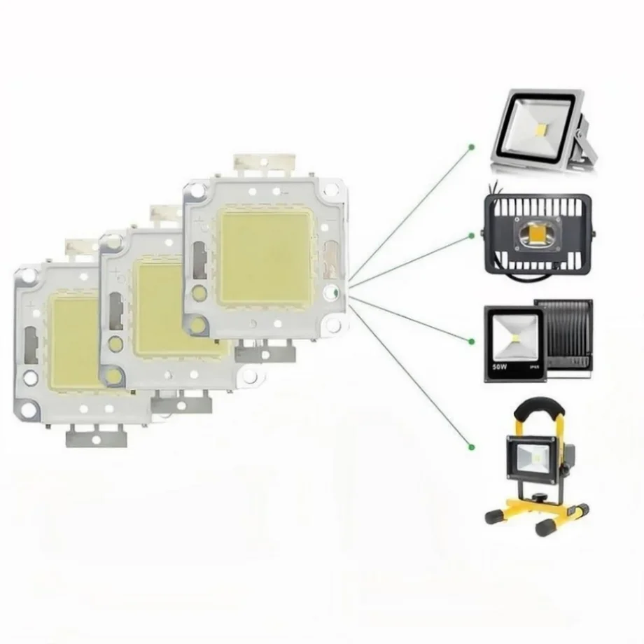 Chip de cuentas LED para bricolaje, lámpara de diodo de luz de fondo, matriz LED blanca fría y cálida, 100W, 50W, 30W, 20W, 10W, 30-32V