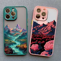Luxury Sunset Phone Case for iPhone 16 15 14 13 12 11 Pro Max 14 15 Plus 13 12 Mini SE2 7 8 Plus X XS XR Scenery Landscape Cover