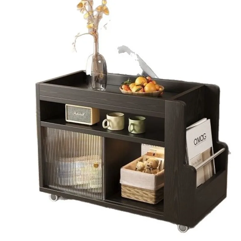 Living room snack trolley small apartment, a few shelves by the sofa