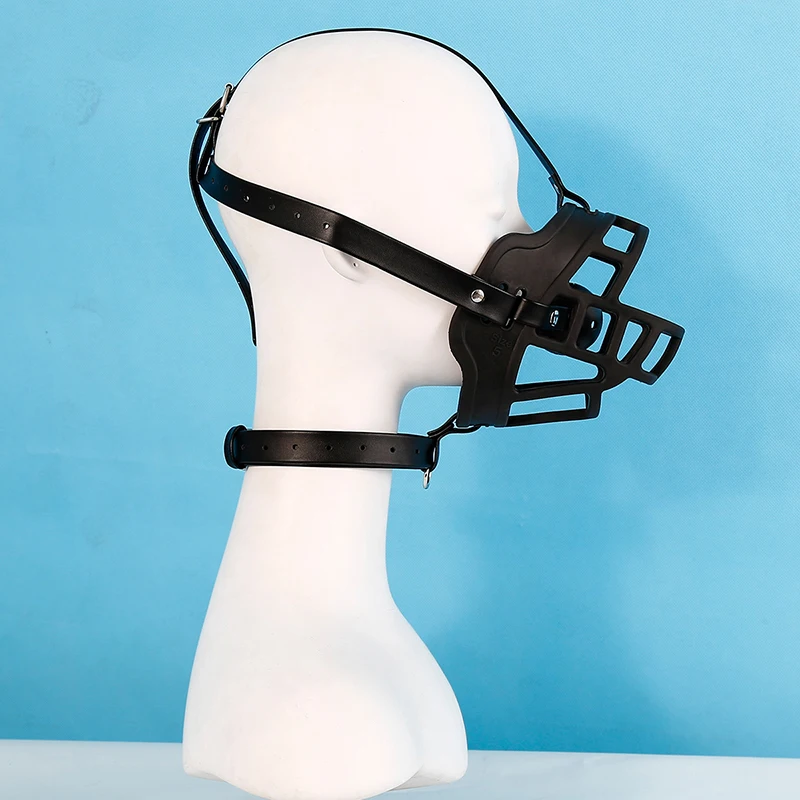 SM Bdsm Dog Muzzle Mask with Silicone Harness Mouth Gag Bondage Fetish Restraint Slave Sex Toy for Couple Adult Game Cosplay 18