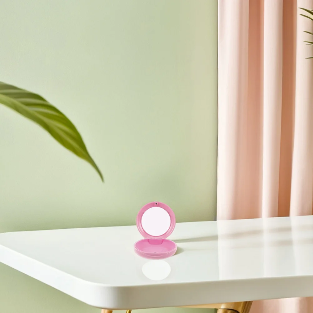 

2Pcs Retainer Case Compact Dustproof Travel Box False Teeth Holder Mirror Portable Storage Organizer for Home Office