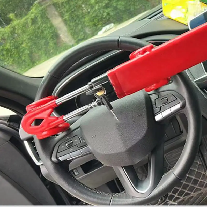 Rotary Steering Wheel Protection Lock Anti-Theft Security Lock With Adjustable Length Universaal Car Steering Wheel Lock For Car