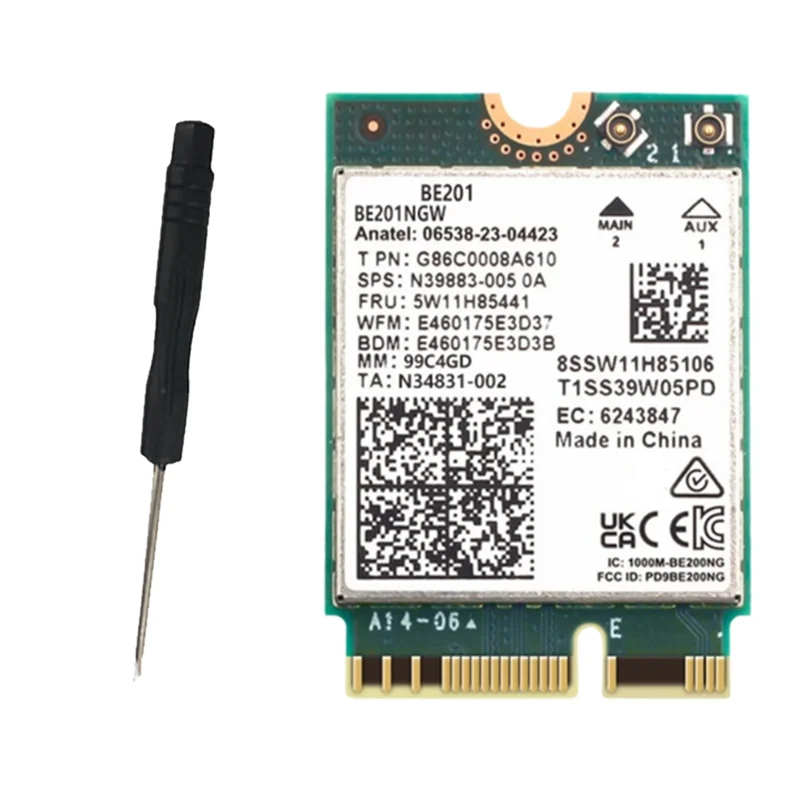 

ABKQ-AX211 BE201 Карта WIFI7 8774 Мбит/с Трехдиапазонный Bluetooth5.4 Wi-Fi 7 Модуль беспроводной карты WIFI M. 2 Cnvio3 для Win10/11 64-бит