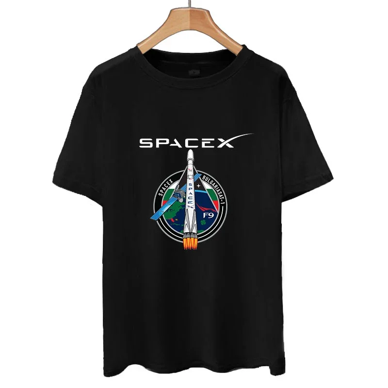 SpaceX Aerospace Exploration NASA Astronomy Cotton Short Sleeve T-shirt Men's and Women's Half Sleeve Summer Clothes