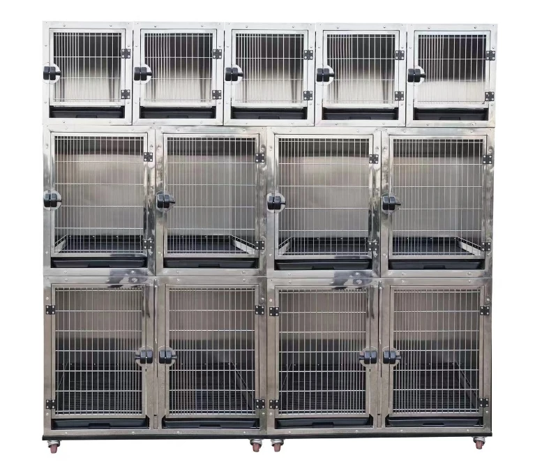 

VET Medical Stainless Steel Dog Kennels Cages Cat Rabbit Cage Metal DIY Pet Dog Cage For Vet