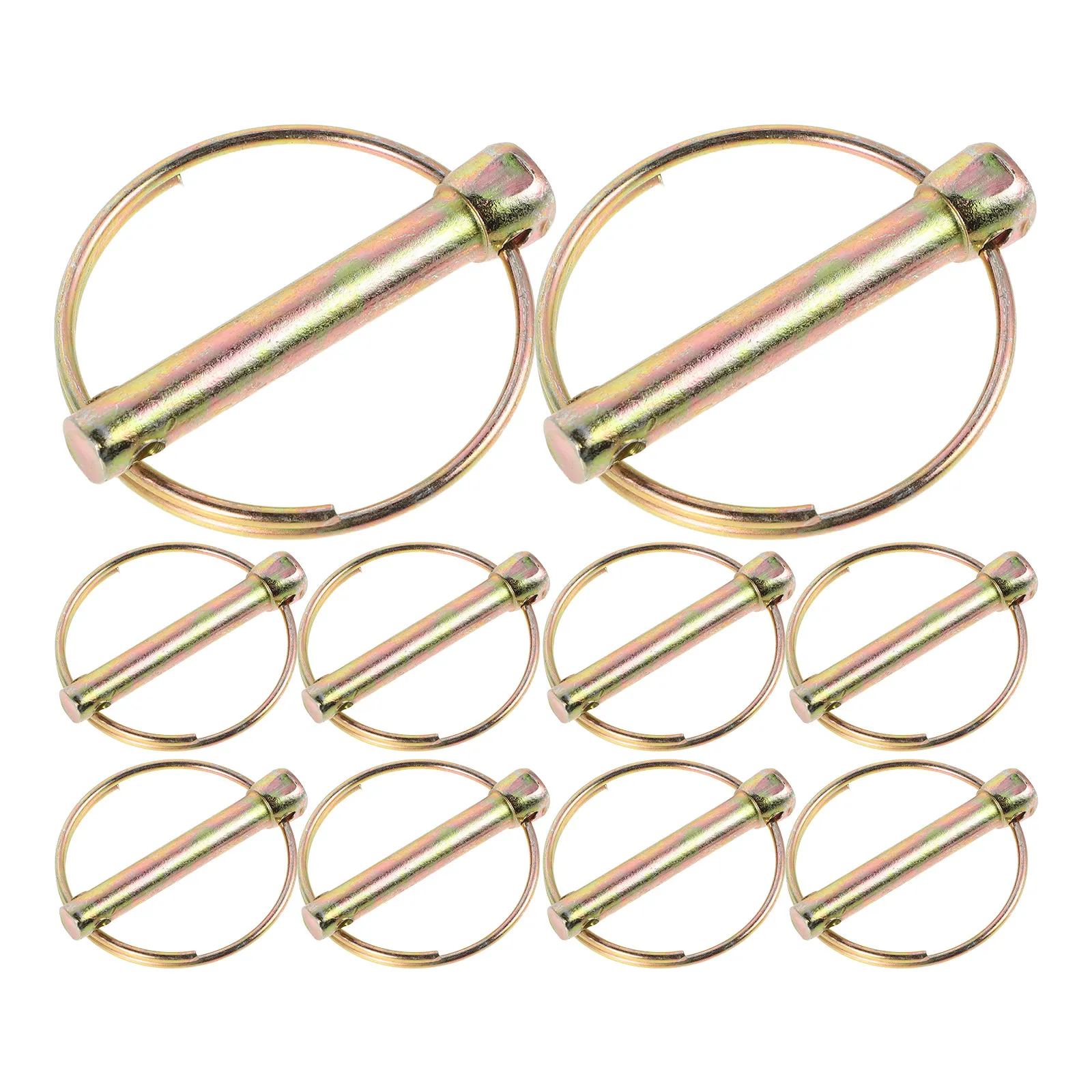 

10Pcs Round Lynch Pins with Ring Heavy Duty Locking Safety Pins for Agricultural Vehicles Tractors Trailers Mowers Farm