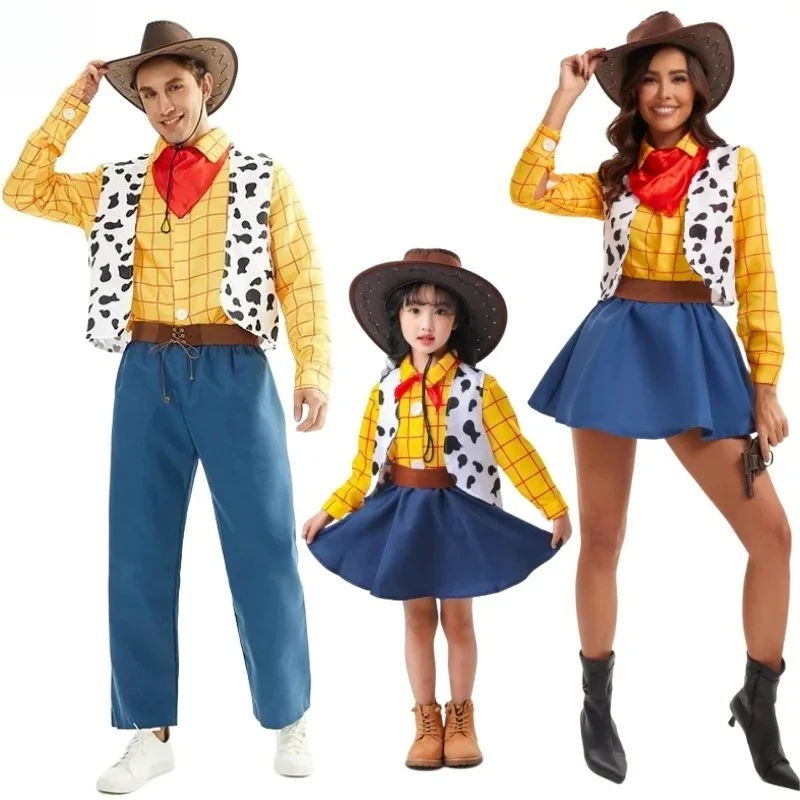 

Toy Story Woody Mother-Daughter Matching Costumes - Girls Toddler Cowgirl Outfit with Hat, Dance Party Dress-Up Set