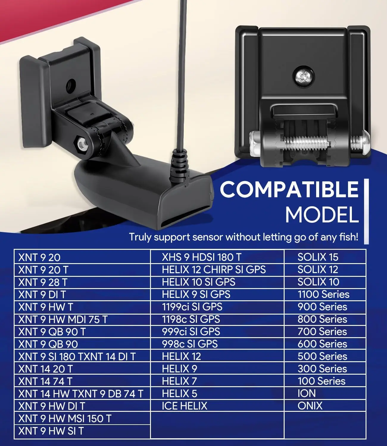 TM 7400931 MHX XNT Transducer Bracket - Transducer Mount for XHS model transducers, Transom Mounting Hardware Kit