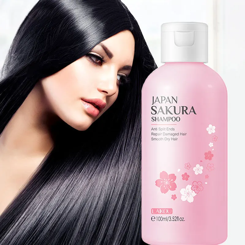 LAIKOU Japan Sakura Shampoo Riparatore Anti Estremità Divise Capelli Lisci e Secui 100ml