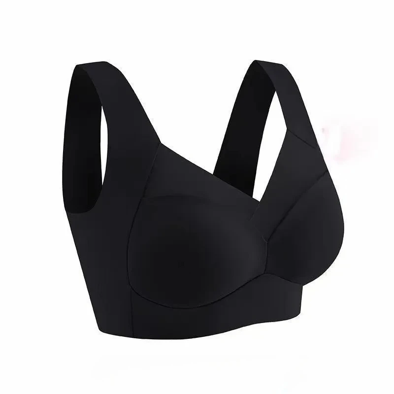 L-6XL プラスサイズ非アンダーワイヤーブラジャーセクシーなベストシームレスギャザーアイスシルクスポーツヨガブラ美しい背中の女性の下着
