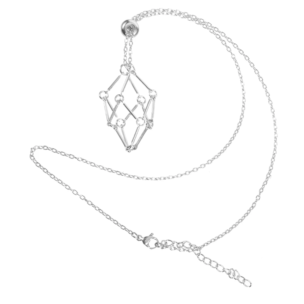 

Mesh Pendant Necklace Crystal Cage Necklaces Holder Chain Stone Diy Jewelry Making Stainless Steel