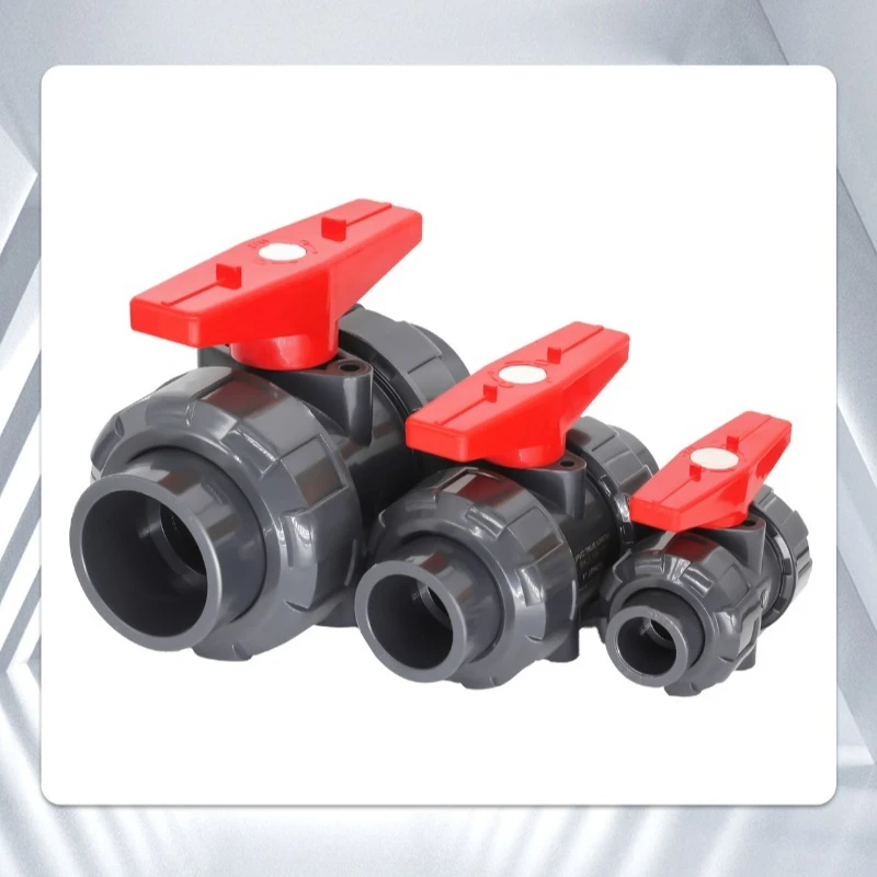 1pc Inner Dia20mm 25mm 32mm 40mm 50mm PVC Ball Valve Union Valve PVC Water Pipe Connector Plumbing Hose Fittings Slip Shut Valve