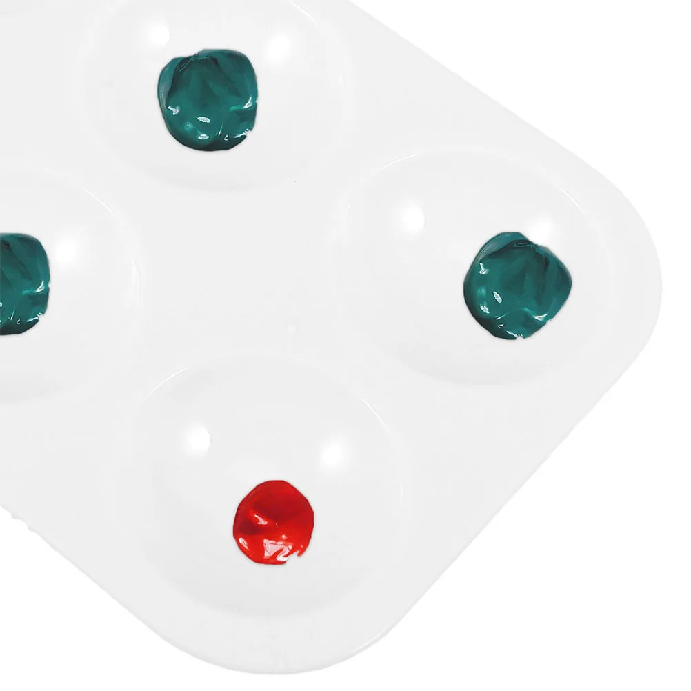 10 قطع من لوحة الطلاء البلاستيكية مكونة من 6 صينية مستطيلة خفيفة الوزن ومحمولة لصينية خلط الألوان المائية والرسم الفني