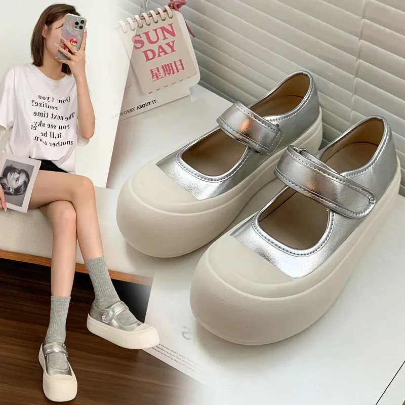 

All-Match Shallow Mouth Women Shoes Autumn Round Toe Casual Female Sneakers Clogs Platform Low Heels Flats Fall Creepers Big Siz