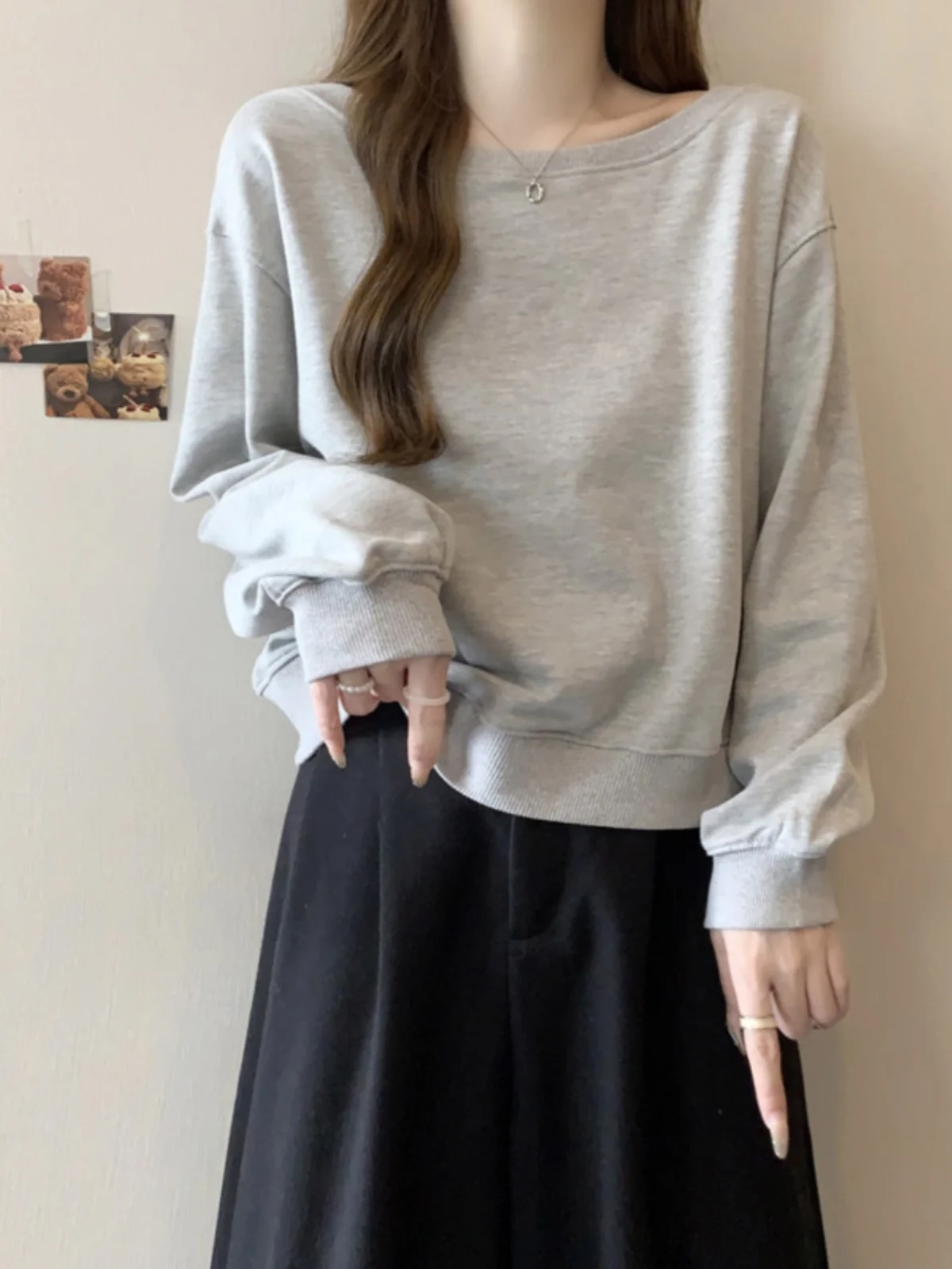 

Женская толстовка свободного кроя с капюшоном, тонкая, с длинными рукавами, весна-осень, новая корейская модель, маленький размер, из тонкого материала