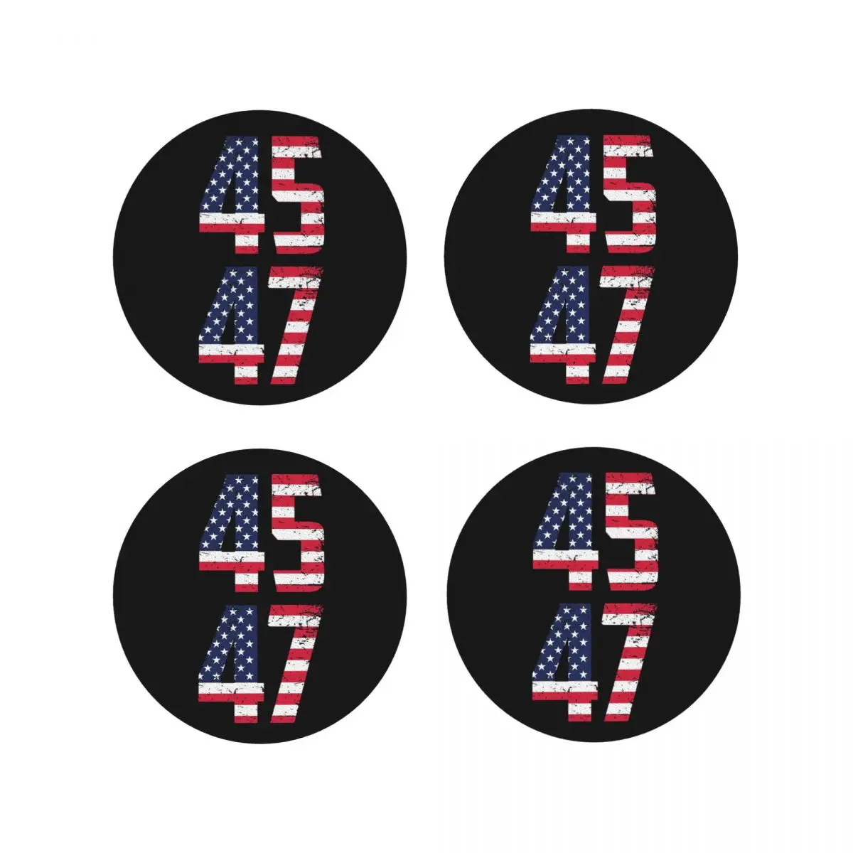 45 47 Trump 2024 - President Trump 2024 American Flag Coasters Kitchen Placemats Insulation Cup Coffee Mats For Decor Set of 4