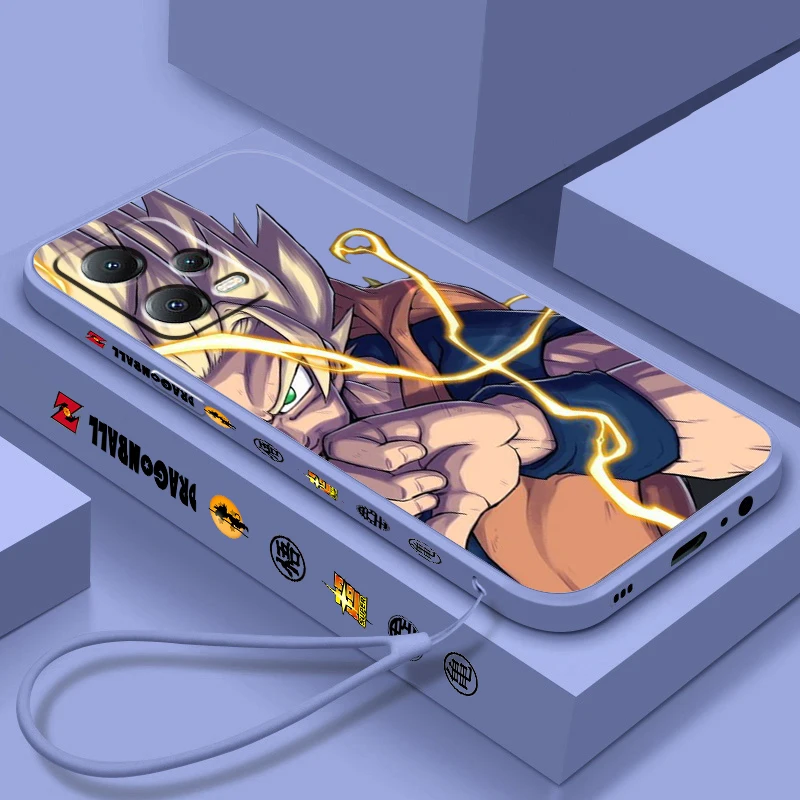 Trend D-Dragon Ball Anime Liquid Left Rope For Xiaomi Redmi Note 13 12 12S 12R 11 11T 11S 10 10S Pro Plus 5G Funda Phone Case