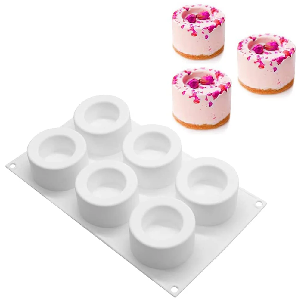 Exquisite-6 Compartments Silicone Pudding Cup Cake Mold French Dessert Mousse Cake DIY Baking Mold