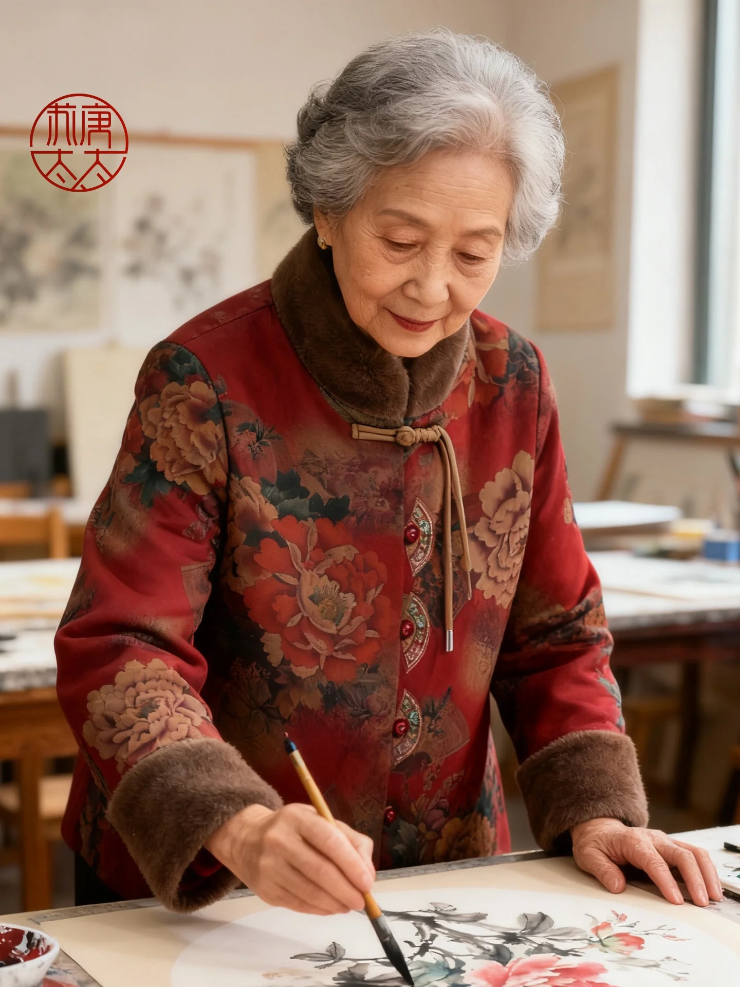 

Утепленное зимнее пальто для пожилых женщин, теплая хлопковая куртка для мамы 70 лет, праздничное этническое пальто свободного кроя, длинное, в этническом стиле