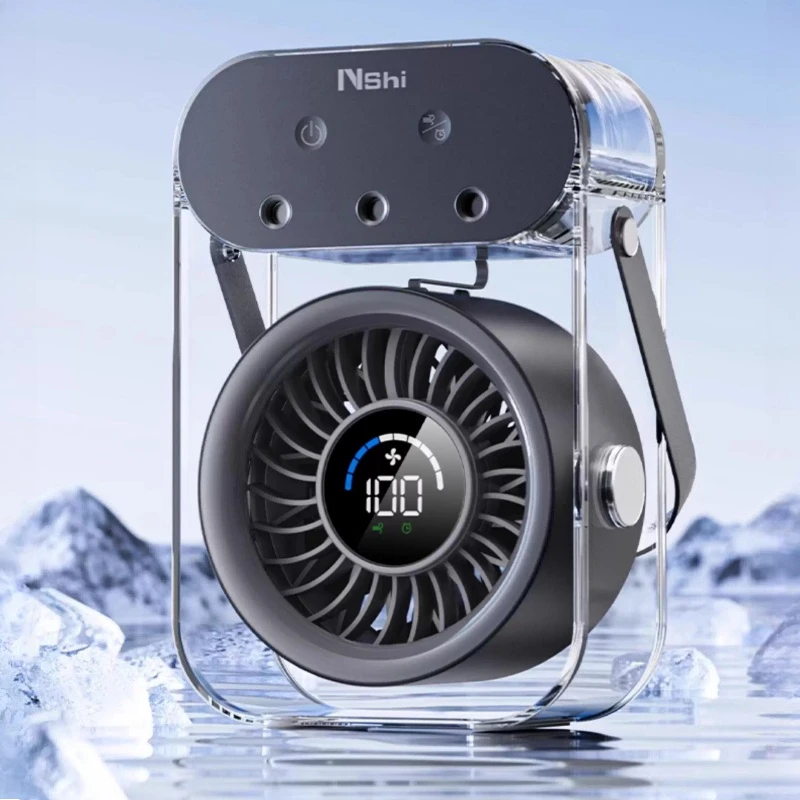 Spray small fan home desk ice mist fan portable refrigeration and air conditioning fan desktop silent cooling appliances