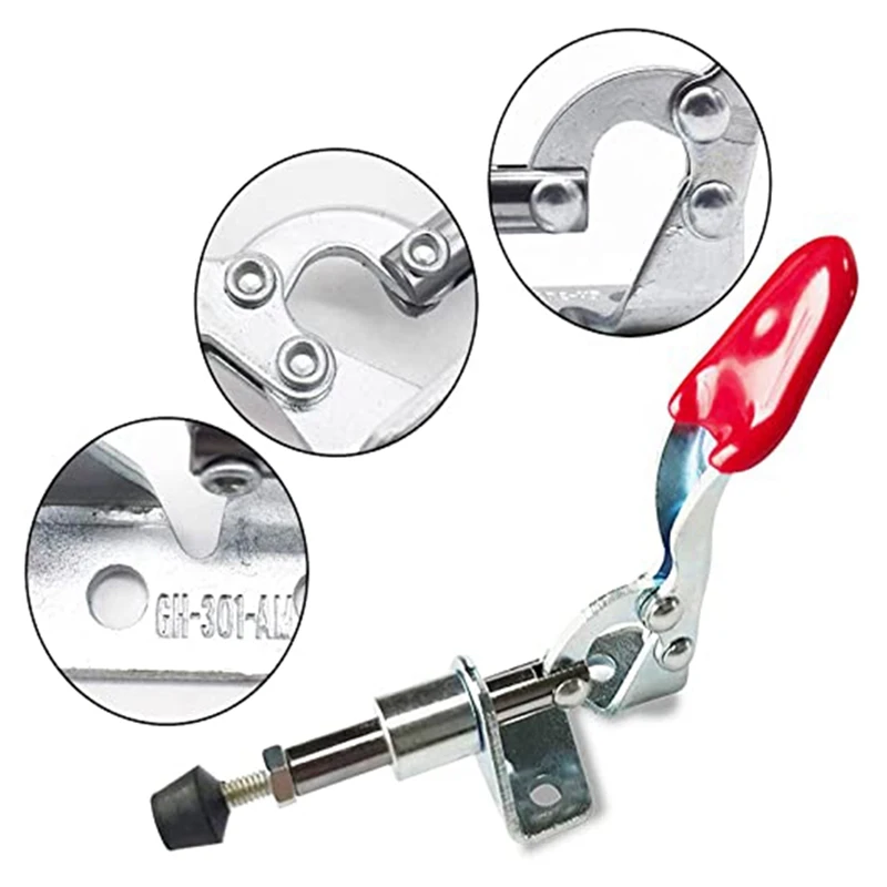 1/2Pcs Toggle Clamp GH-301AM Push-Pull Quick Release Hand Tool 45kg Vertical Toggle Clamp Hand Clip Tool
