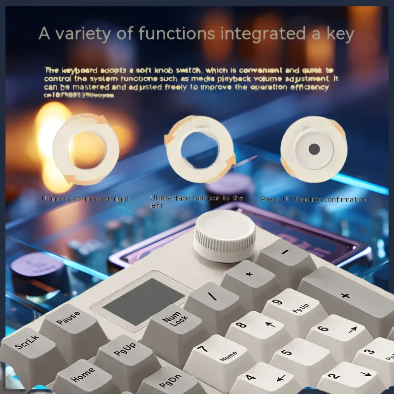 Imagem -04 - Pro Teclado Mecânico com Fio Taxa de Retorno 8k Tela Tft Interruptor Rotativo Pbt Keycap Iluminação Rgb Eixo de Esqui Cinza Dareu-a104