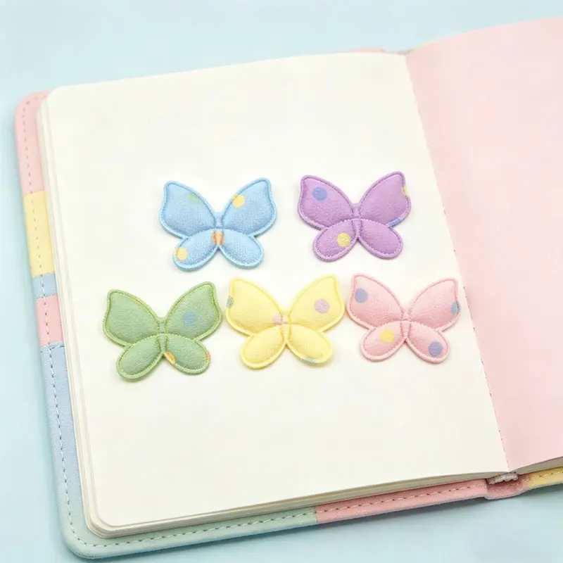 

50pcsPadded Cloth Butterfly Appliques for DIY Hat Clothes, Sewing Supplies, Headwear Decor Patches, 3.2*2.5cm, 50PCs per Lot