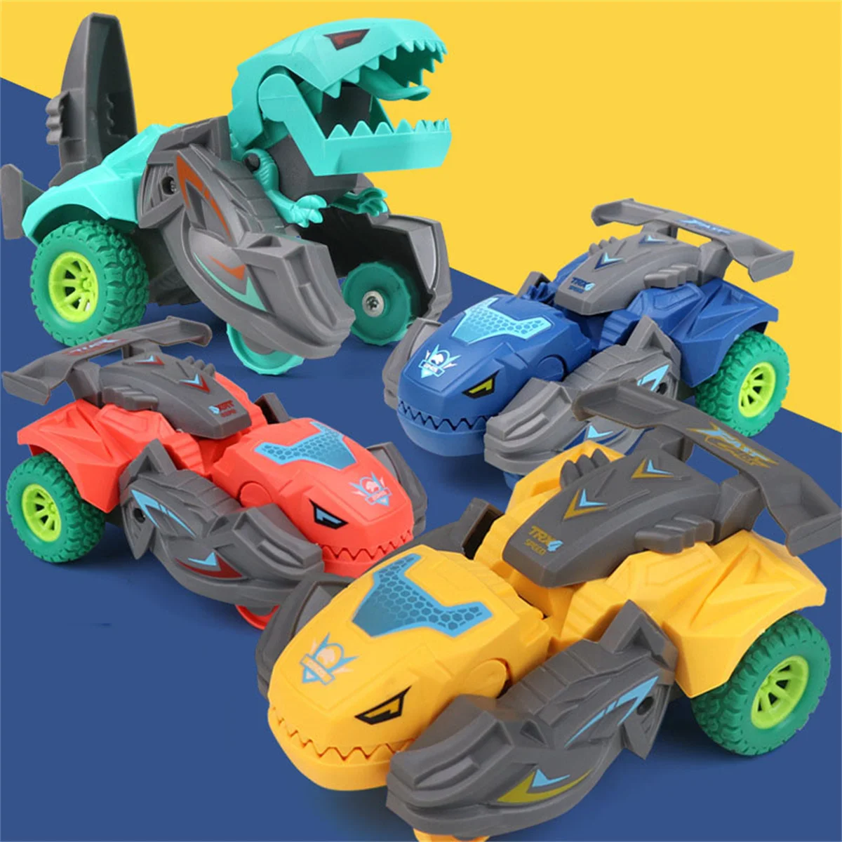 Transforming Dinosaur Car Deformation Car Toys Inertial Sliding Dino Car Automatic Transform Toys Boy Toys Birthday Gift