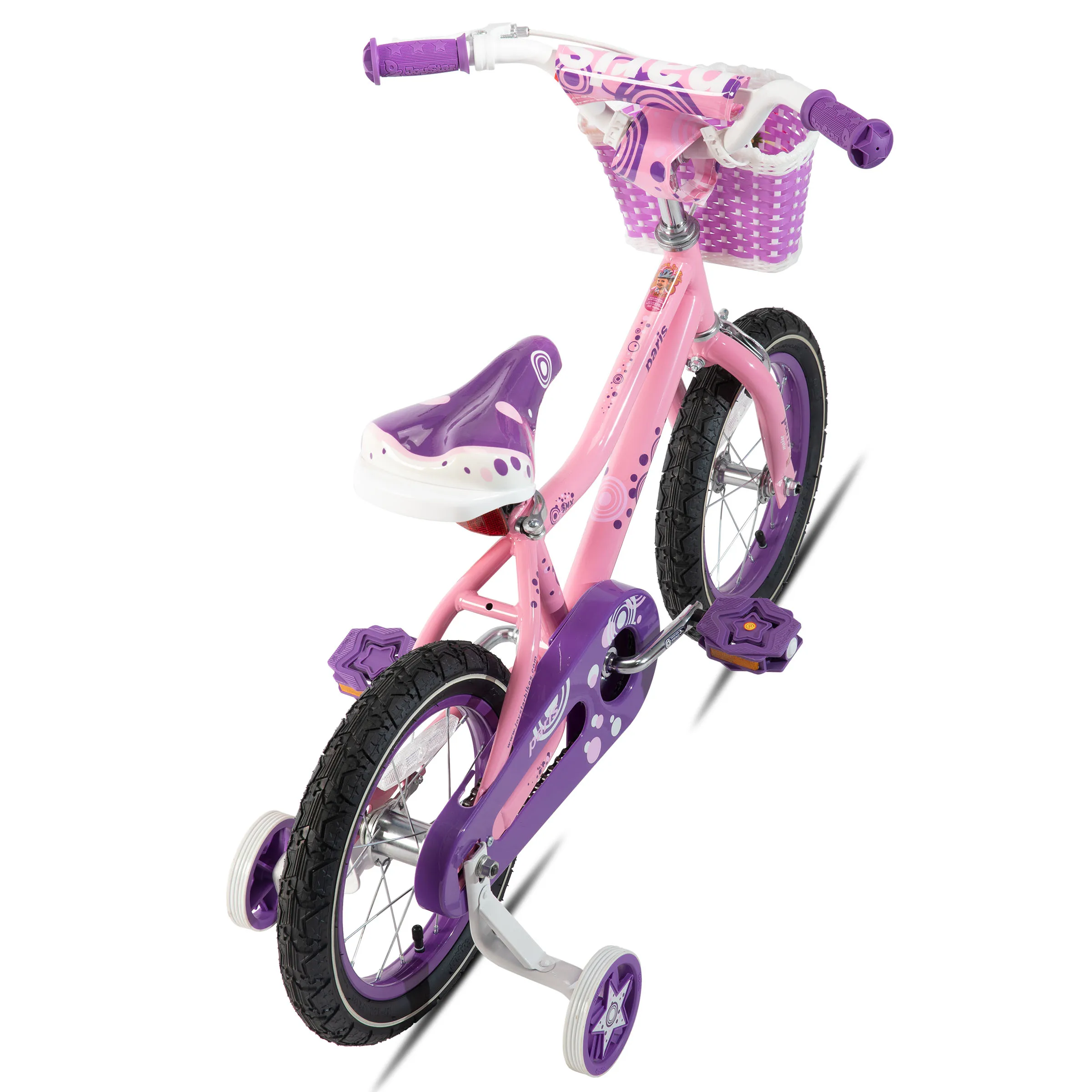JOYSTAR Paris Girls Bike 14-20 Inch Training Wheels Handbrake Basket Kids Bicycle Ages 3-10Y view 2
