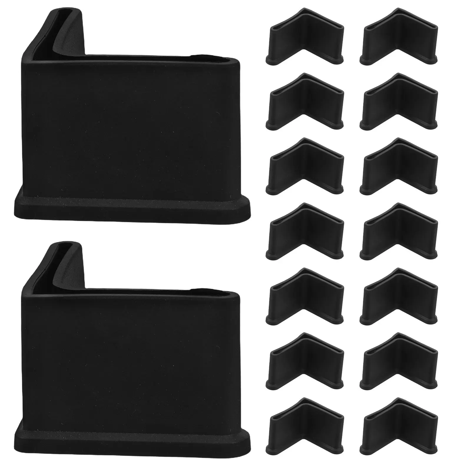 20Pcs L-Shaped Black Plastic Furniture Leg Protectors 35Mm Non-Slip for Bed Frames Chairs Shelves Triangular Iron