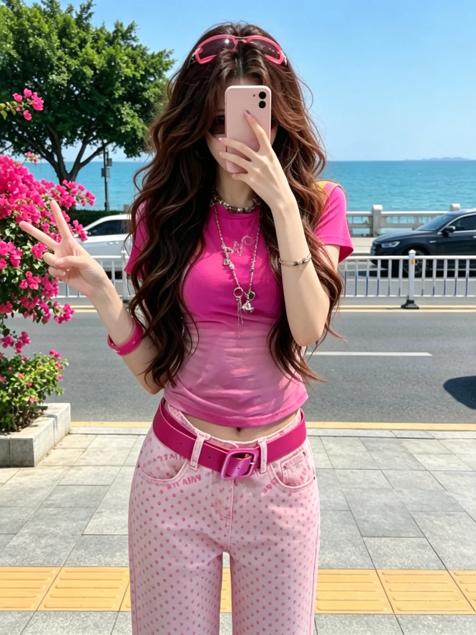 Pure Desire Spicy Girl Pink Rhinestone Short Sleeve T-Shirt Women Summer Dopaamine Atmosphere Slim Fit Short Shoulder Top