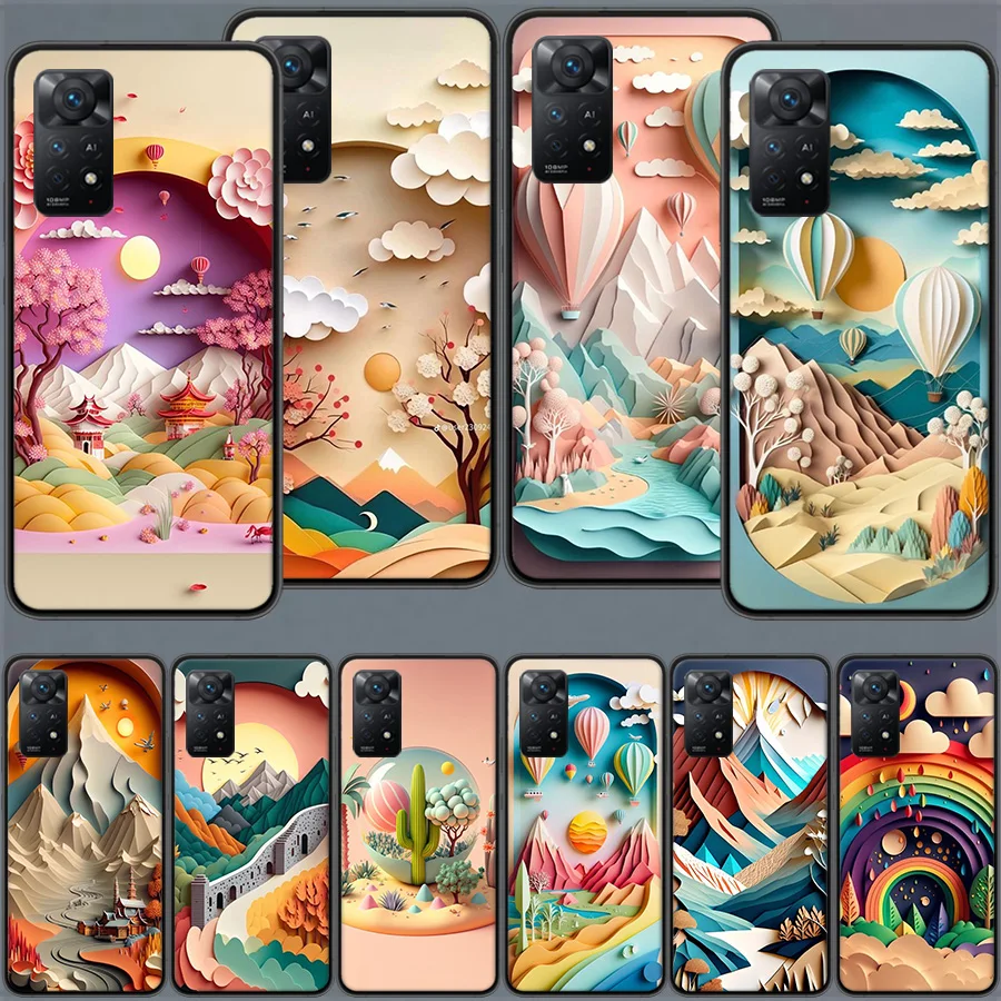 Natural Trees in Mountain Ranges Phone Case For Redmi Note 13 5G Plus Capa 12 12C 10A 10C 10 9A 9C 9T 9 8A 8 K70 K60 Pro Xiaomi