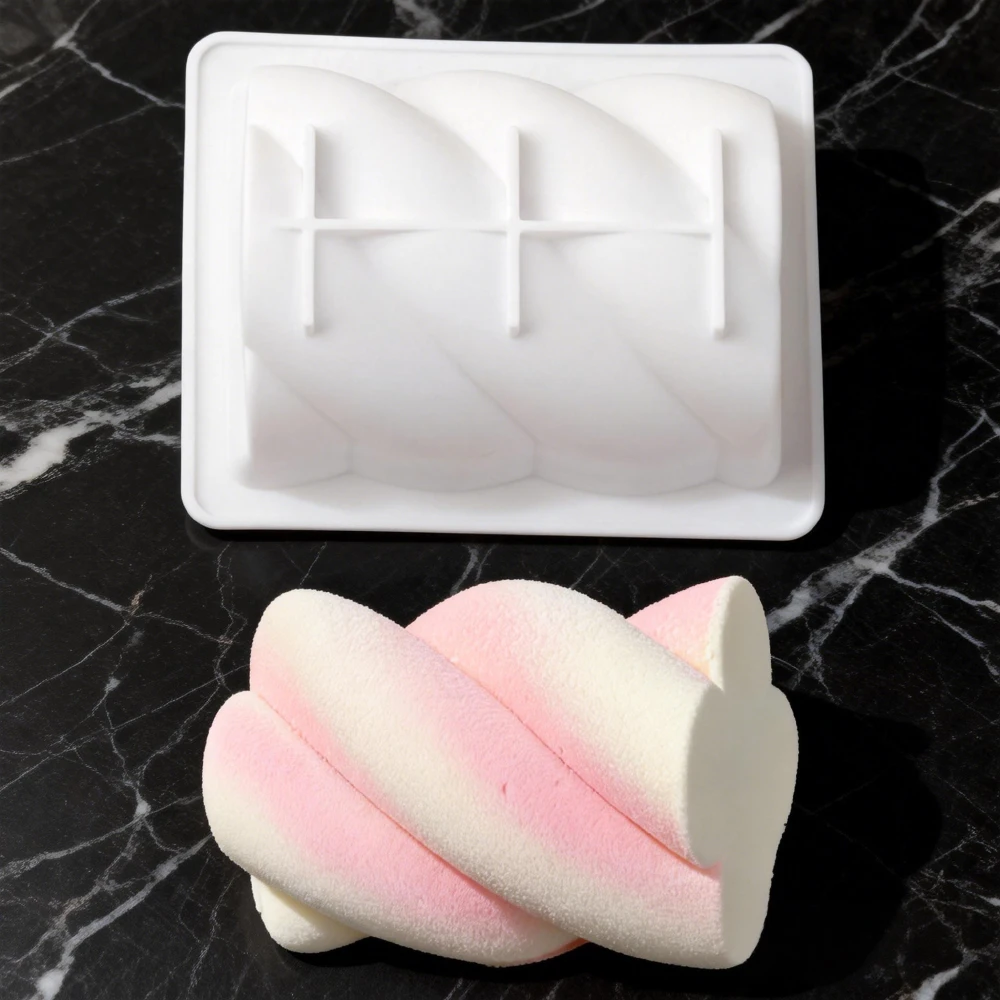 Single Twist Mousse Cake Silicone Mold Chocolate Marshmallow Dessert Baking Mold Spiral Candle Making Mold