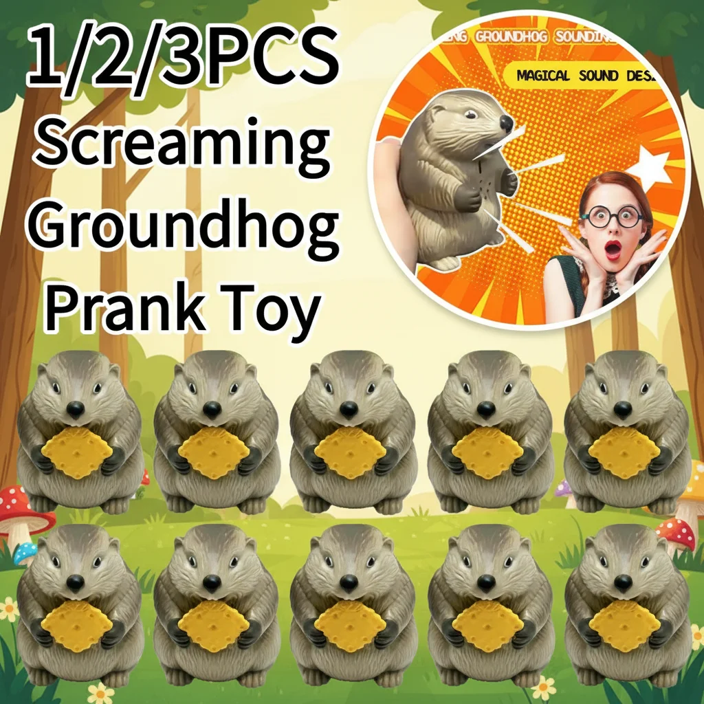 1/2/3 Pezzi Giocattolo Scherzo Sonoro a Forma di Marmotte Urlanti in Plastica, che Simula il Suono di un Biscotto, Forma Astratta, Divertente e Interattivo, Regalo Scherzoso per l'Ufficio