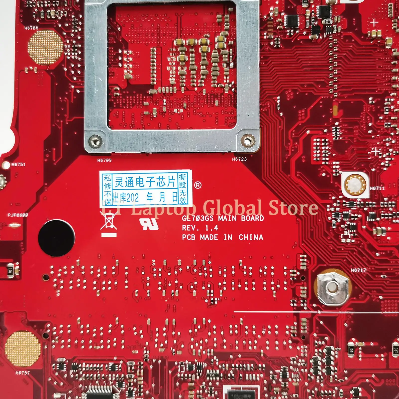 Imagem -04 - Laptop Motherboard para Asus Rog Plus Gl703gs Gl703gm S7bs Mainboard I78750h Cpu Gtx10603g 6g Gtx10709g lt Laptop