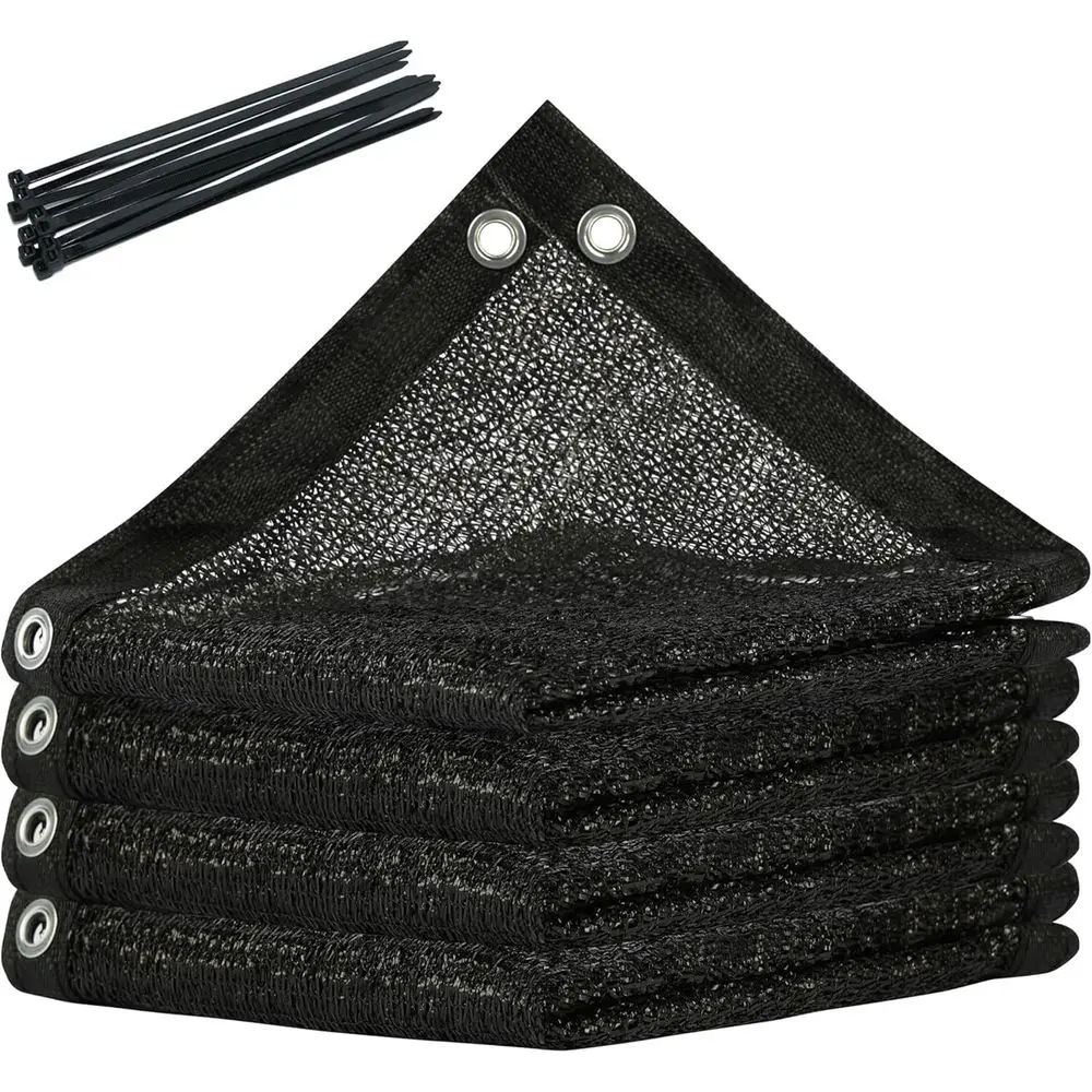Custom 11ft x 24ft UV-Resistant Black Shade Mesh Tarp with Grommets for Greenhouse, Chicken Coop, Barn, Kennel, Garden