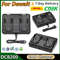 6AH Dual Charger For Dewalt DCB200 Battery Charger DCB107 DCB105 DCB112 DCB115 DCB102 DCB1106 DCB201 DCB203 DCB204 DCB205 DCB206