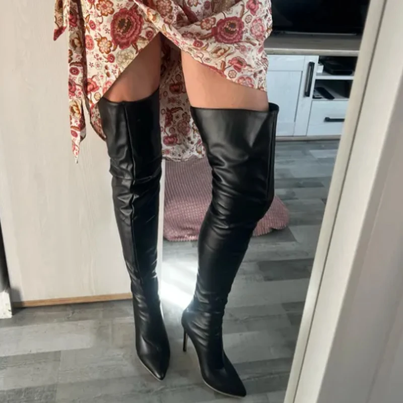 

Big Size 40-46 Women's Boots High Heel 11cm Over Knee Boots Back Zipper Fashion Personality Boots