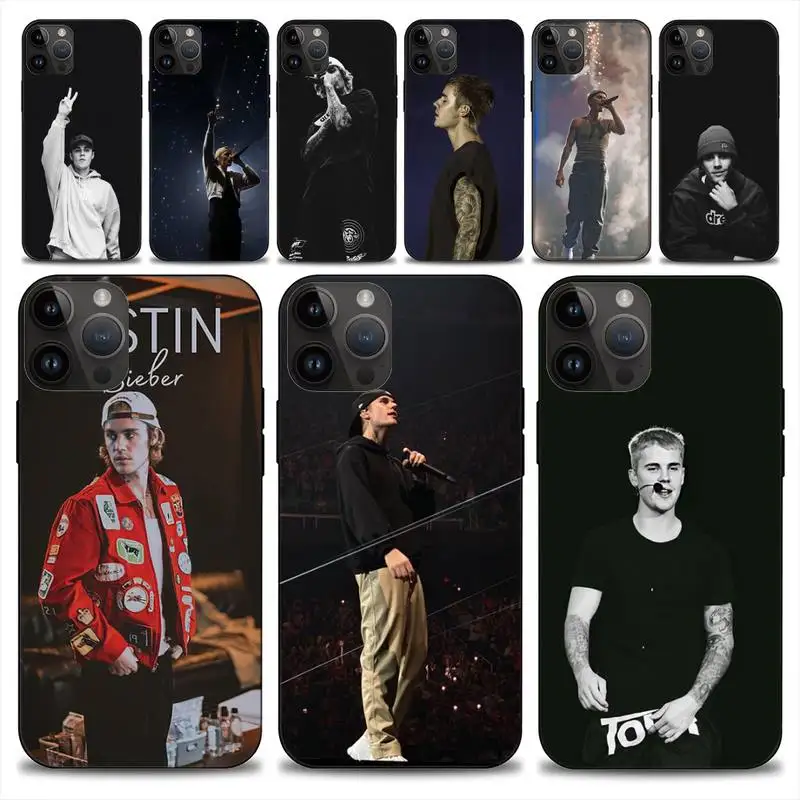 Hot Singer Justin Bieber Phone Case For iphone 15 14 13 12 11 Pro Max Mini X Soft Case