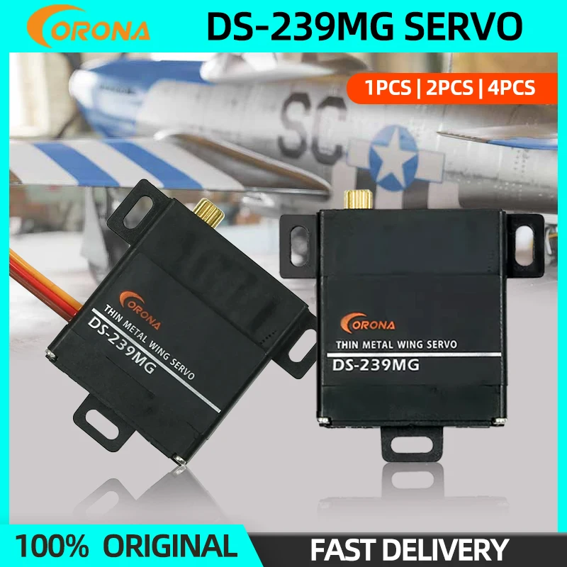 1/2/4PCS Corona DS239MG DS-239MG Digital Servo Motor Slim Wing Metal Gear 4.6kg/0.15sec/22g For RC Glider Fixed-Wing Plane Robot