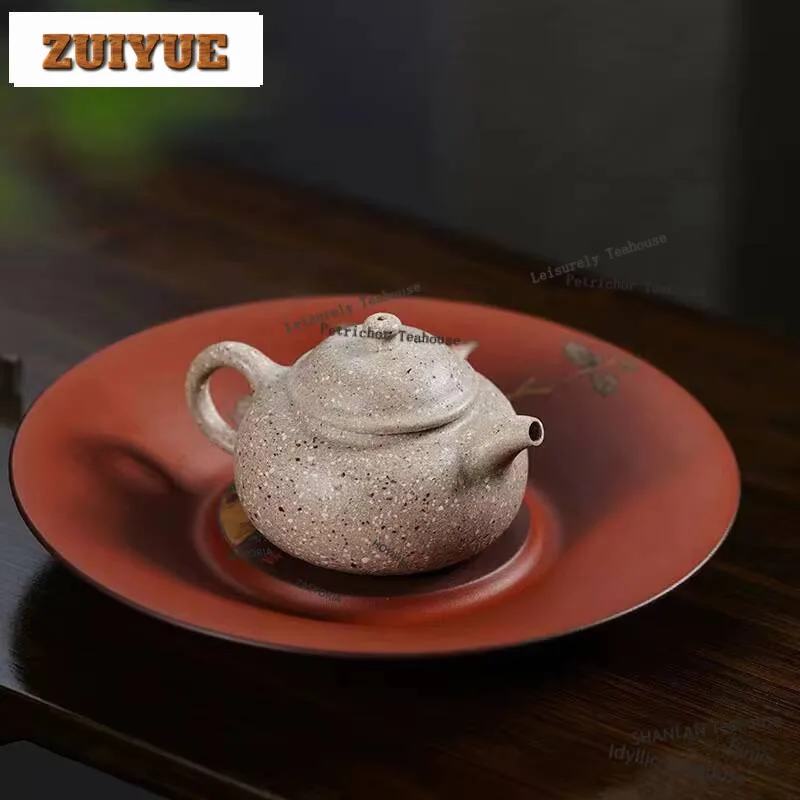 130ml Retro Yixing Purple Clay Teapots Handmade Pot Raw Ore  White Jade Segment Mud Tea Making Kettle Chinese Zisha Tea Set Gift