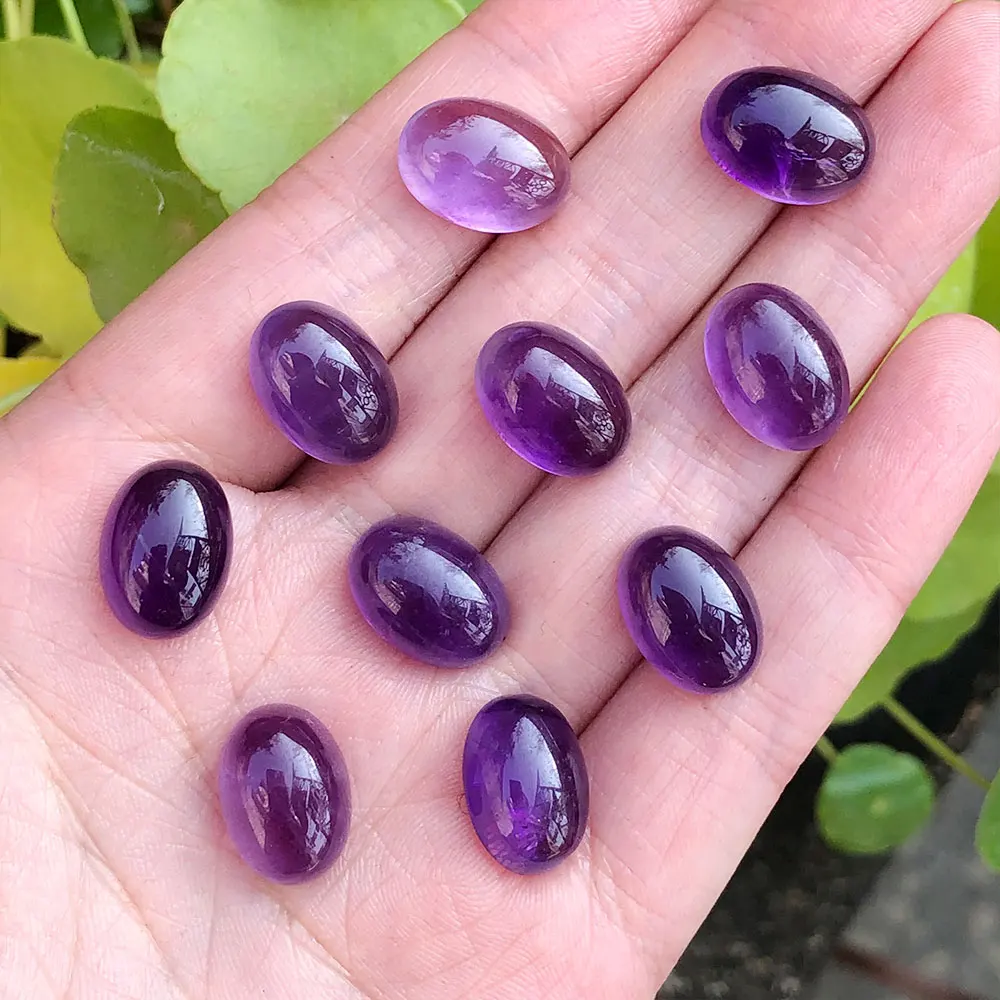 

1pc Natural Crystals Stones Amethyst Oval Gemstones Healing Minerals Quartz Spiritual Meditation Reiki Chakra Home Decoration