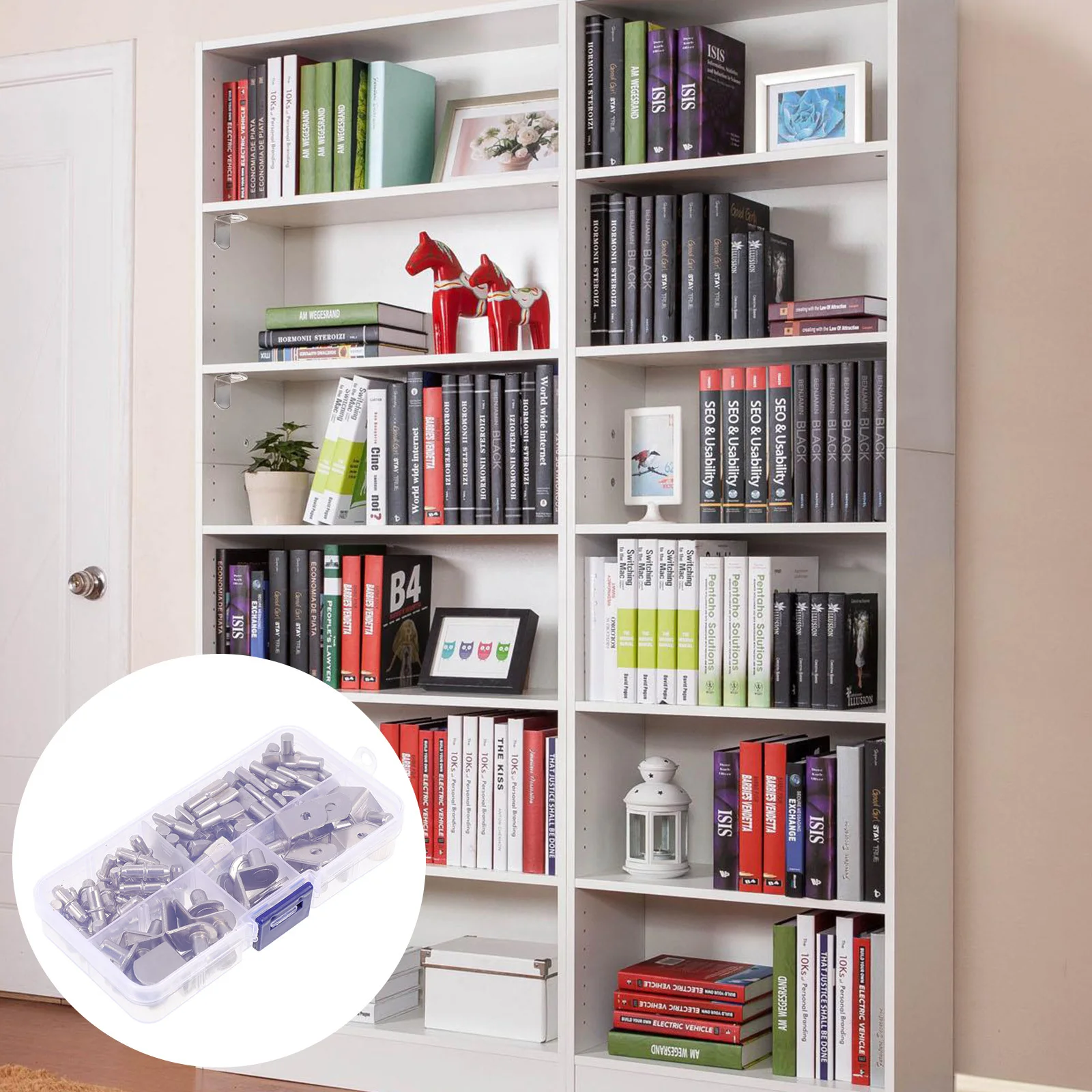 113 قطعة مقاطع الرف خزانة النيكل مطلي الحديد الرف أوتاد دعم دائم لخزائن الكتب خزائن خزانة دعم #5