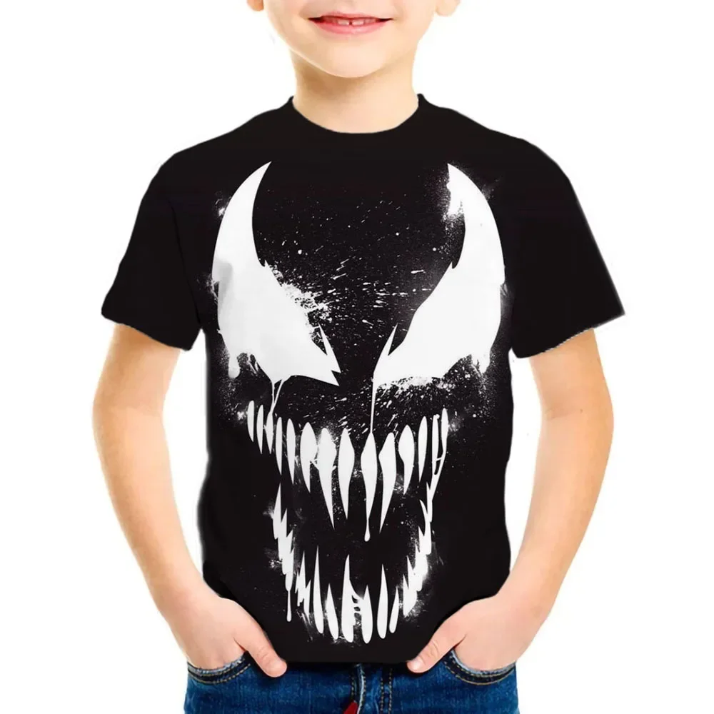 Boys/Girls New Summer Venom T-shirt Children Casual 3d Print T Shirt Funny Cool Boy Kids Marvel Tee Harajoku Streetwear Tops