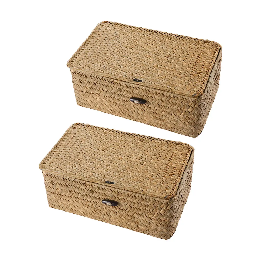 

Seagrass Organizer Bin Eco Woven Basket Friendly Home Seaweed Box Use Box Storage Basket Storage Container