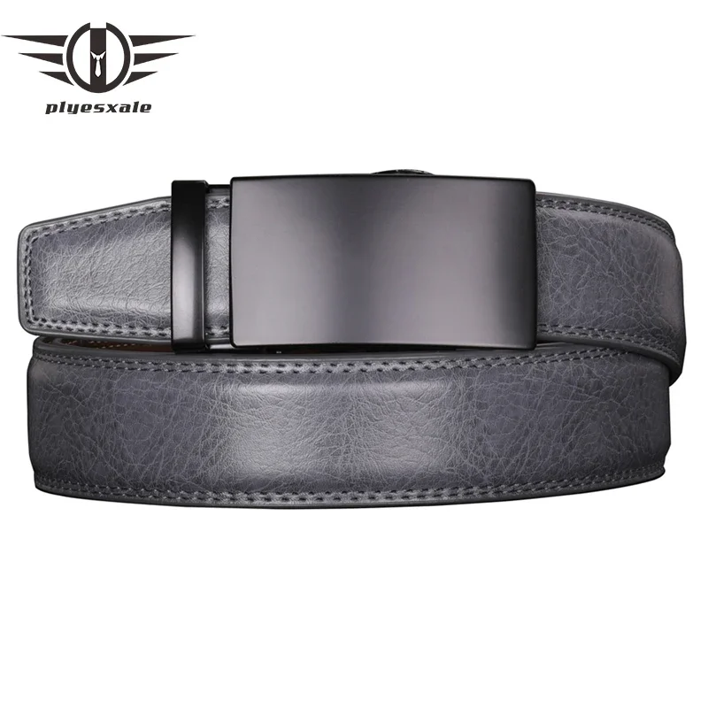 Grey Automatic Buckle Belts For Men Luxury Designer Brand Genuine Leather Belt Male Casual Formal Dress Belt High Quality B281