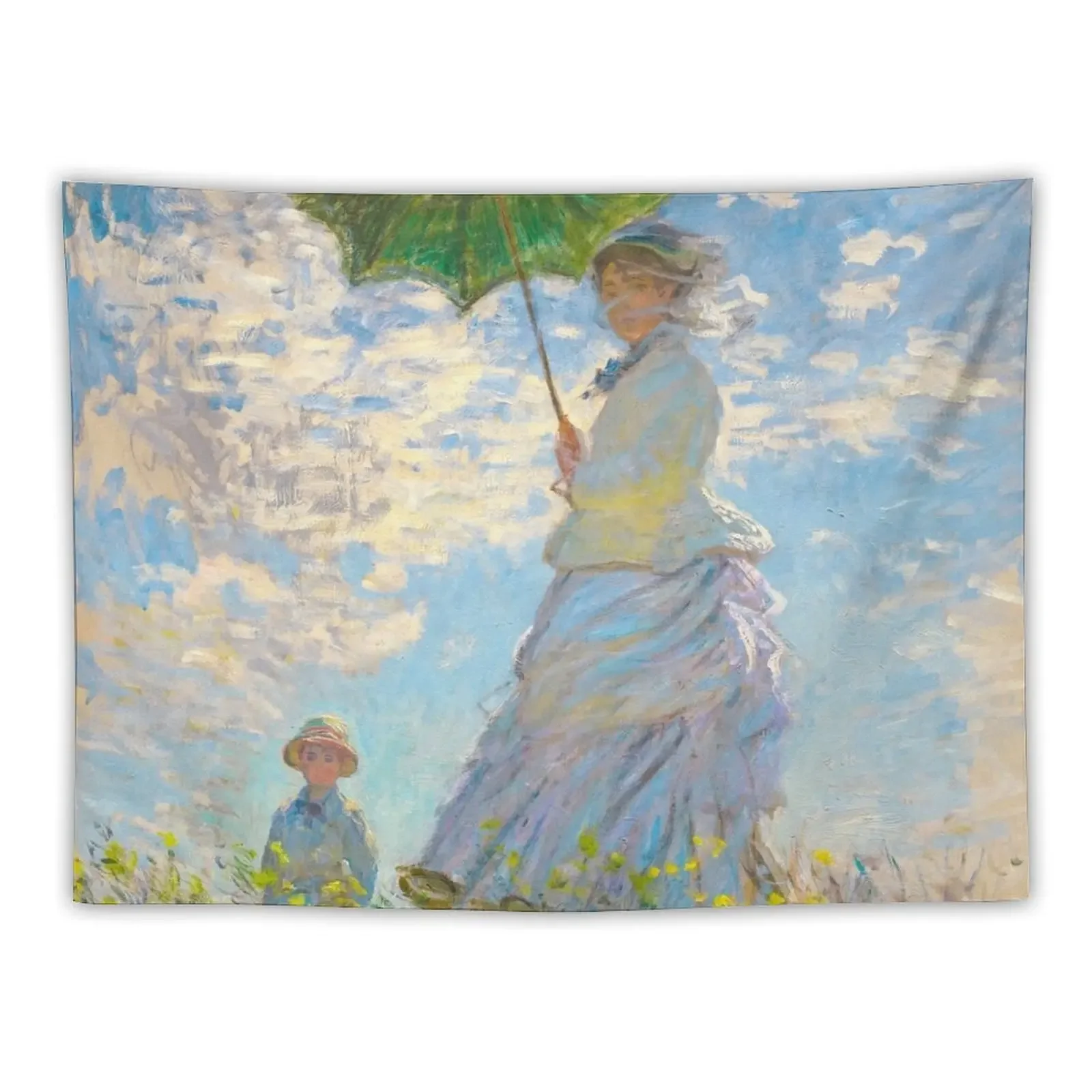 Claude Monet - Woman with a Parasol Tapestry Bedroom Decor Aesthetic Cute Decor Wall Hanging Wall Decor For Bedroom Tapestry