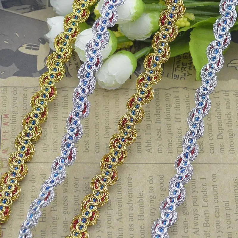 5Meters/16.4Ft Per Pack New Lace Trim Clothing Accessories DIY Crafts Lace Fabric Dress S-Shaped Bead-Shaped Snake-Shaped Lace T